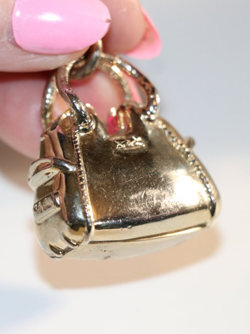 Cole Haan Purse Charm Keychain in Gold Tone - Picture 2 of 3